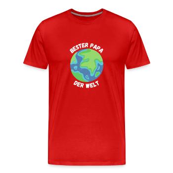 Bester Papa der Welt Vater - Männer Premium Bio T-Shirt - Rot - Vorne - Damien (186cm)