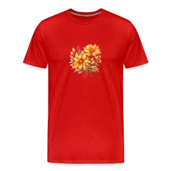 Blumen - Männer Premium Bio T-Shirt - Rot - Vorne - Damien (186cm)