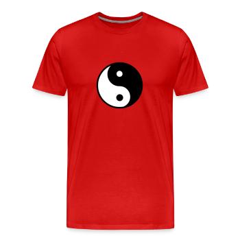 Yin Yang - Männer Premium Bio T-Shirt - Rot - Vorne - Damien (186cm)