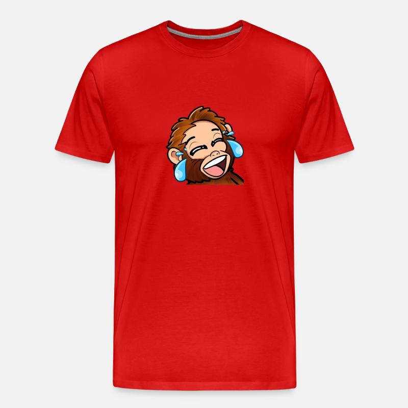 Lachender Affe - Männer Premium Bio T-Shirt - Rot