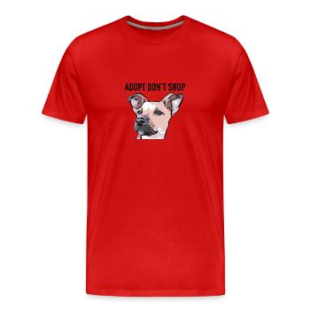 adopt dont shop Kopiesukiblack - Men's Premium Organic T-Shirt - red - Front - Damien (186cm)
