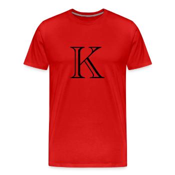 K - Men's Premium Organic T-Shirt - red - Front - Damien (186cm)