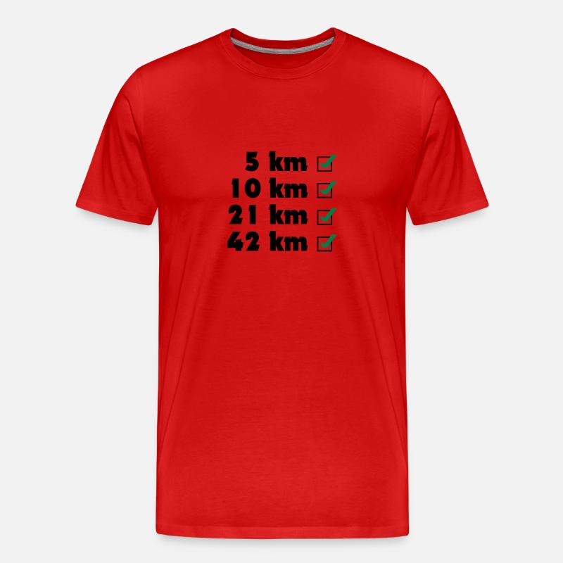 Marathon Checklist - Männer Premium Bio T-Shirt - Rot