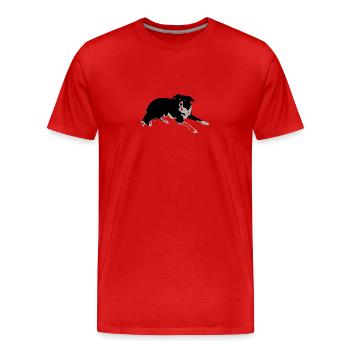 Border Collie - Men's Premium Organic T-Shirt - red - Front - Damien (186cm)