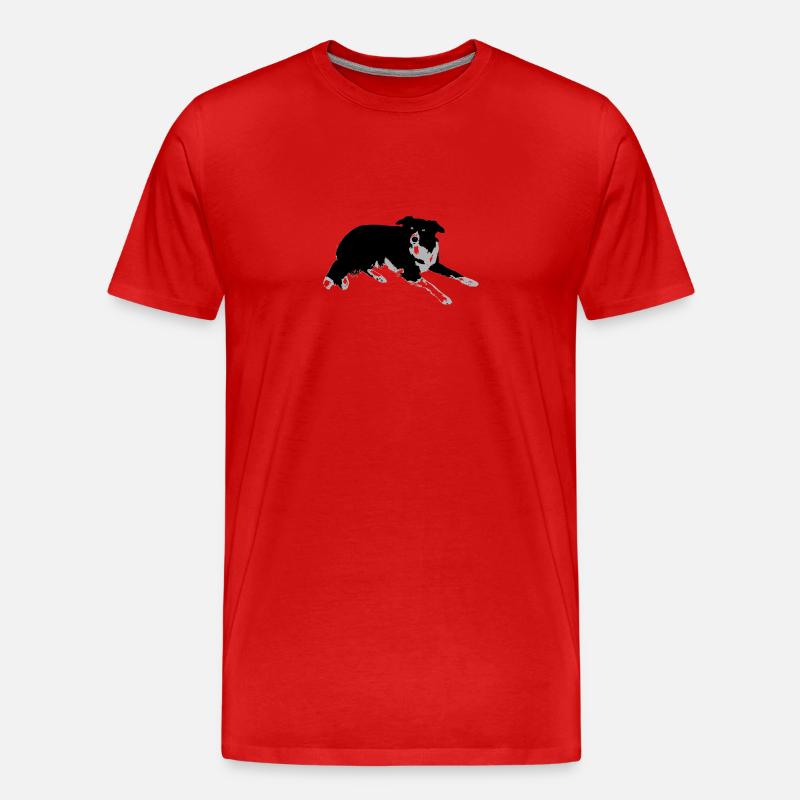 Border Collie - Männer Premium Bio T-Shirt - Rot