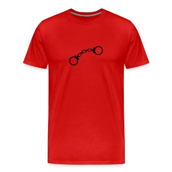 6061912 118904325 Handschellen - Männer Premium Bio T-Shirt - Rot - Vorne - Damien (186cm)