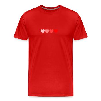 coeur; Histoire de coeur - T-shirt bio Premium Homme - rouge - Devant - Damien (186cm)