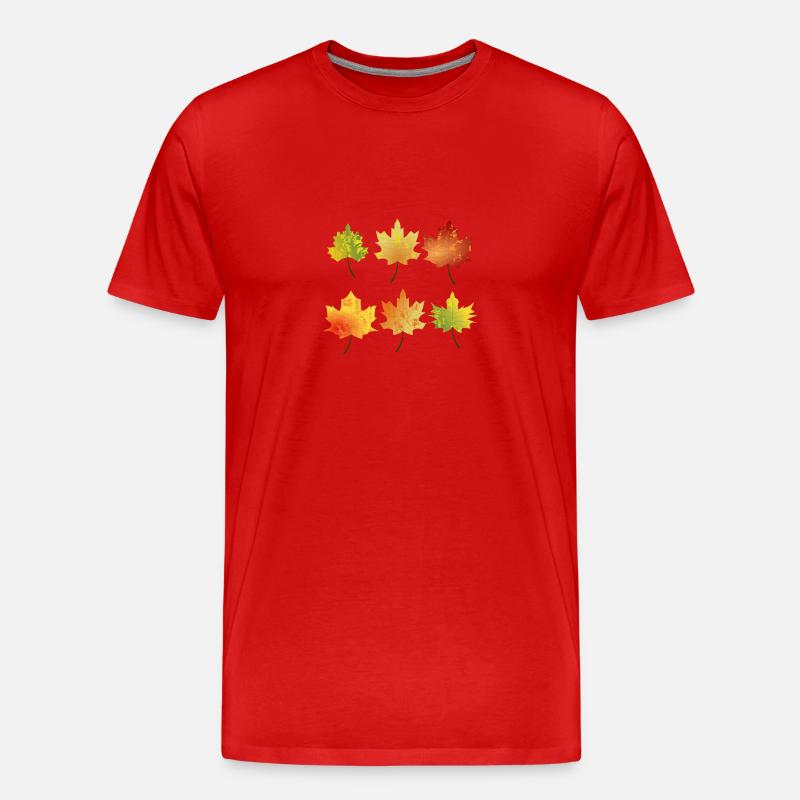 Herbst Blätter - Männer Premium Bio T-Shirt - Rot