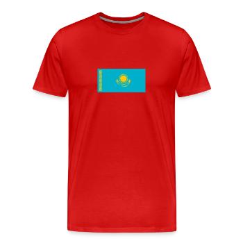 Drapeau national du Kazakhstan - T-shirt bio Premium Homme - rouge - Devant - Damien (186cm)