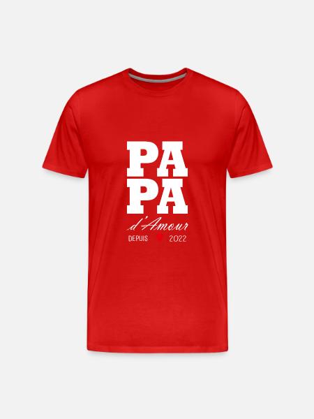Love dad since 2022 - Men's Premium Organic T-Shirt - red