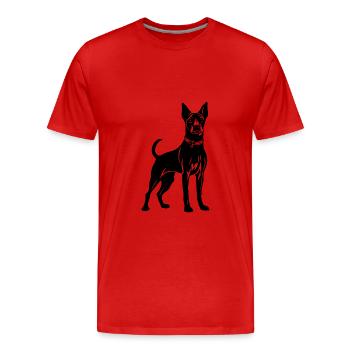 Chien Pinscher - T-shirt bio Premium Homme - rouge - Devant - Damien (186cm)
