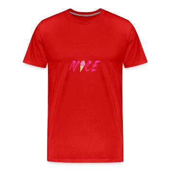 pink Himbeere Erdbeere Eis Eiswaffel nice schön - Männer Premium Bio T-Shirt - Rot - Vorne - Damien (186cm)