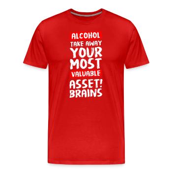 Retrait de la bière ivre fin - T-shirt bio Premium Homme - rouge - Devant - Damien (186cm)