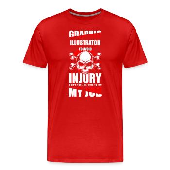 Illustrator Designer Drawing Artist - Men's Premium Organic T-Shirt - red - Front - Damien (186cm)