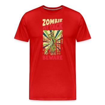 Comic Retro Style Cartoon - Men's Premium Organic T-Shirt - red - Front - Damien (186cm)