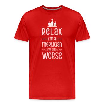 Gravedigger Funeral Black Humor Vocation - Men's Premium Organic T-Shirt - red - Front - Damien (186cm)