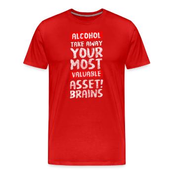 Alcohol Quit Motivation - Men's Premium Organic T-Shirt - red - Front - Damien (186cm)