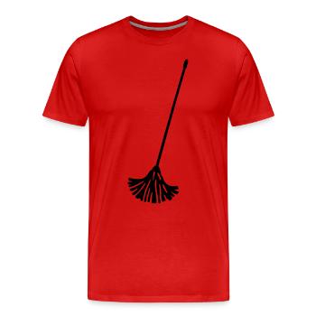 Wischmop - putzen - Männer Premium Bio T-Shirt - Rot - Vorne - Damien (186cm)