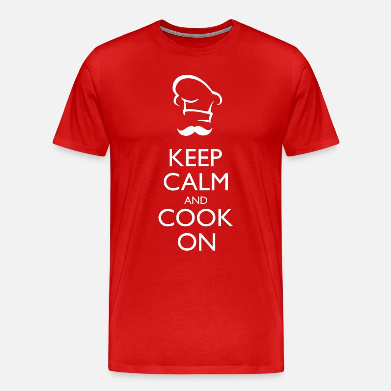 Keep calm and Cook on - T-shirt bio Premium Homme - rouge