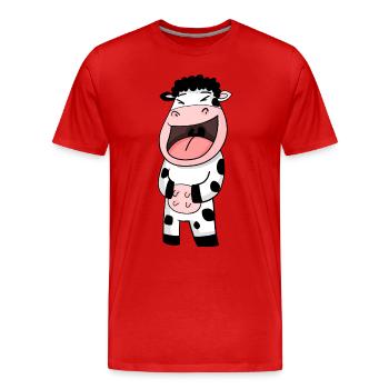 Rires de vache - T-shirt bio Premium Homme - rouge - Devant - Damien (186cm)