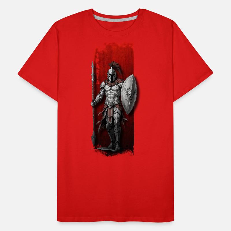Spartanischer Krieger mit Speer und Schild Männer Premium Bio T-Shirt