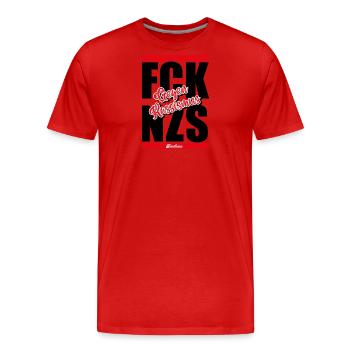 Gegen Rassismus - Männer Premium Bio T-Shirt - Rot - Vorne - Damien (186cm)