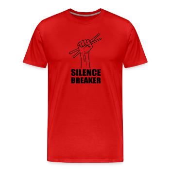 Batterie, Tambour, Musique, Instrument - T-shirt bio Premium Homme - rouge - Devant - Damien (186cm)