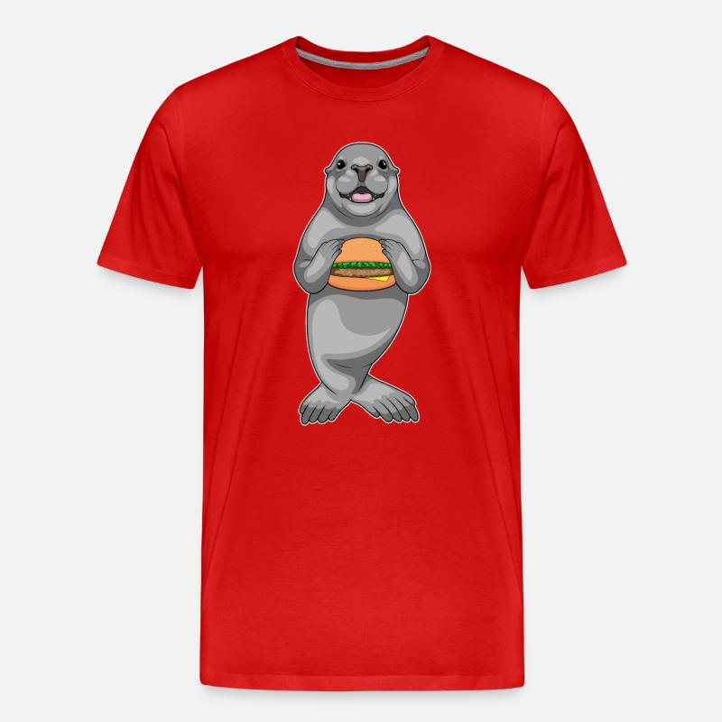 Hamburger au phoque - T-shirt bio Premium Homme - rouge