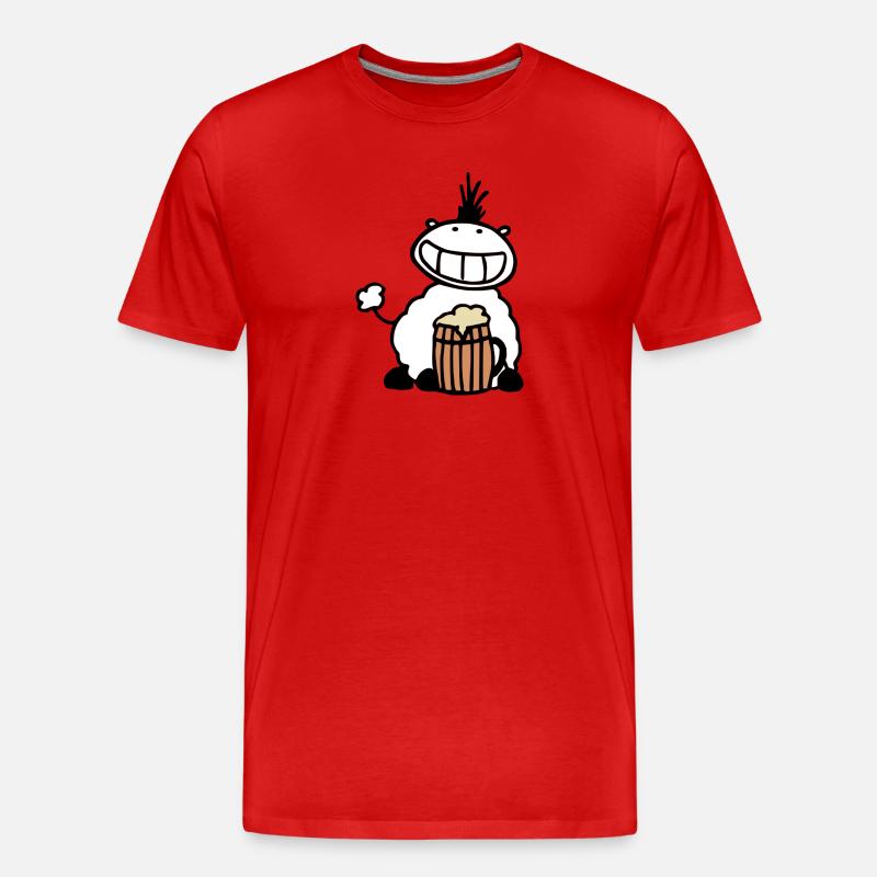 Bierschaf - Männer Premium Bio T-Shirt - Rot