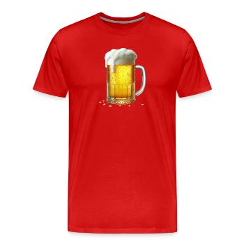 Schaumkrone Bierkrug - Männer Premium Bio T-Shirt - Rot - Vorne - Damien (186cm)