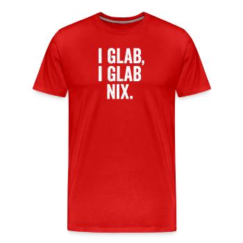 I GLAB I GLAB NIX Typo Design - Men's Premium Organic T-Shirt - red - Front - Damien (186cm)