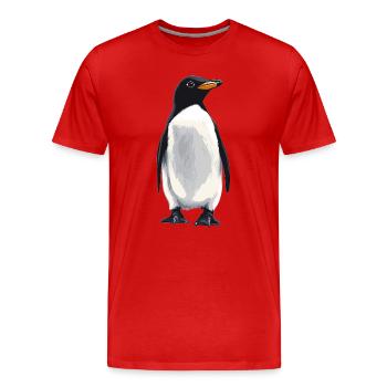Pingouins Pingouin - T-shirt bio Premium Homme - rouge - Devant - Damien (186cm)