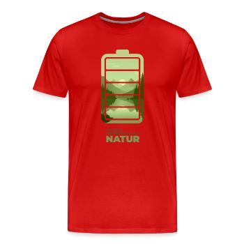 Die beste Powerbank ist die Natur - Männer Premium Bio T-Shirt - Rot - Vorne - Damien (186cm)
