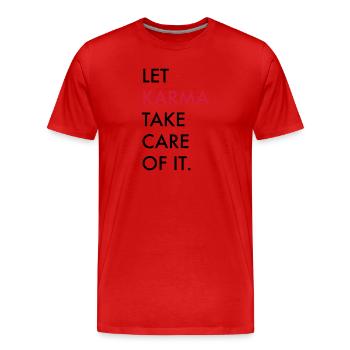 karma - Men's Premium Organic T-Shirt - red - Front - Damien (186cm)