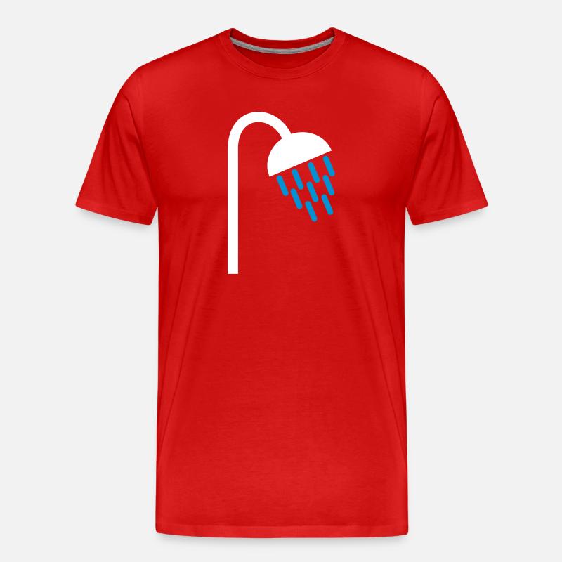 Dusche - Männer Premium Bio T-Shirt - Rot