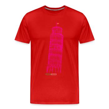 Tour ardoise dessinée par Pise - T-shirt bio Premium Homme - rouge - Devant - Damien (186cm)