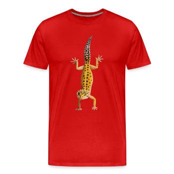 Gecko - Männer Premium Bio T-Shirt - Rot - Vorne - Damien (186cm)