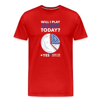 Sport Will I Play Airsoft - Men's Premium Organic T-Shirt - red - Front - Damien (186cm)