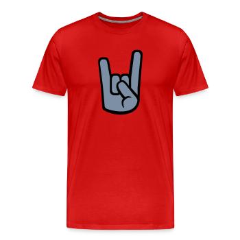 Metal - Männer Premium Bio T-Shirt - Rot - Vorne - Damien (186cm)