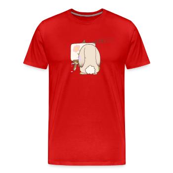 Adorable Bunny Painting - Men's Premium Organic T-Shirt - red - Front - Damien (186cm)
