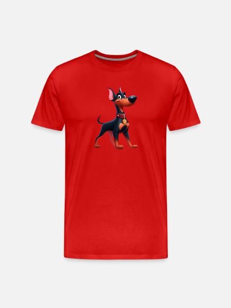 Dobermann 3 - Männer Premium Bio T-Shirt - Rot