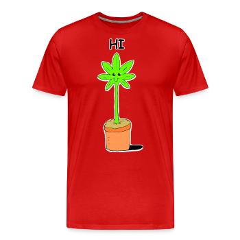 Niedliche Baby-Unkraut-Pflanze Hallo Hallo Lustige Schöne Karikatur - Männer Premium Bio T-Shirt - Rot - Vorne - Damien (186cm)