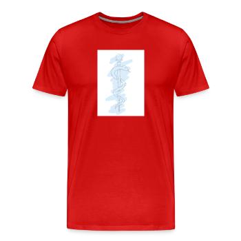 Eskulap pastellblaues Motiv für Mediziner - Männer Premium Bio T-Shirt - Rot - Vorne - Damien (186cm)