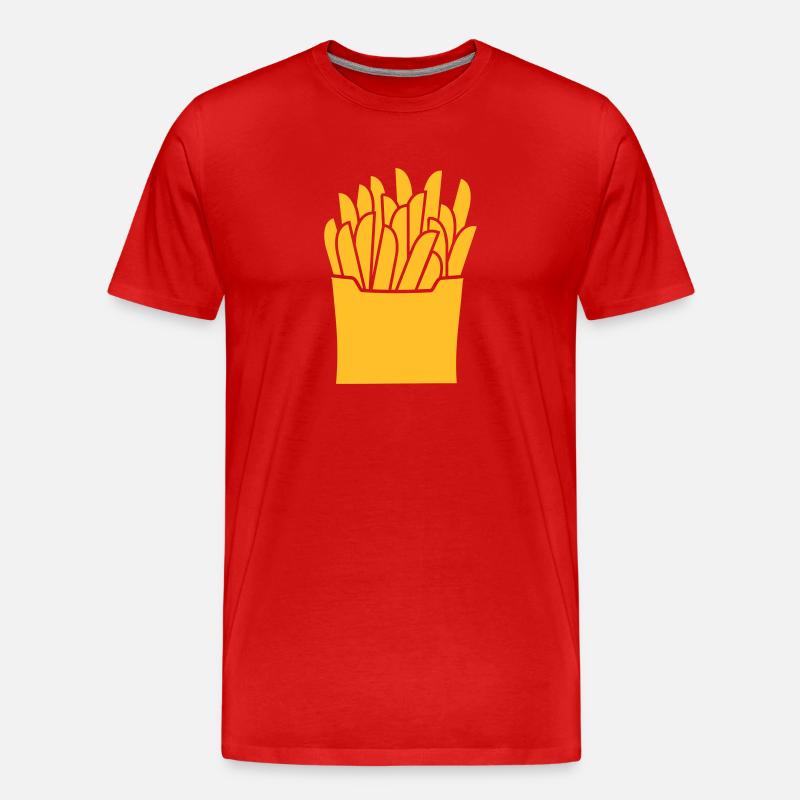 Pommes - Männer Premium Bio T-Shirt - Rot