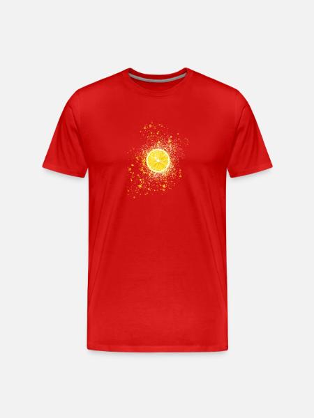 lemon,yellow,graffiti,spray,painting - Men's Premium Organic T-Shirt - red