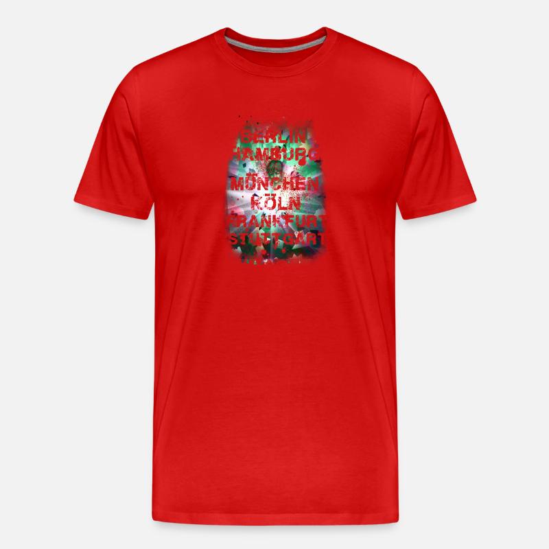 städte,bunt,berlin,köln,hamburg,graffiti,deutsch - Männer Premium Bio T-Shirt - Rot