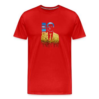 hero,Ukraine,Zelinsky,Selenskyi,graffiti,weizen - Männer Premium Bio T-Shirt - Rot - Vorne - Damien (186cm)