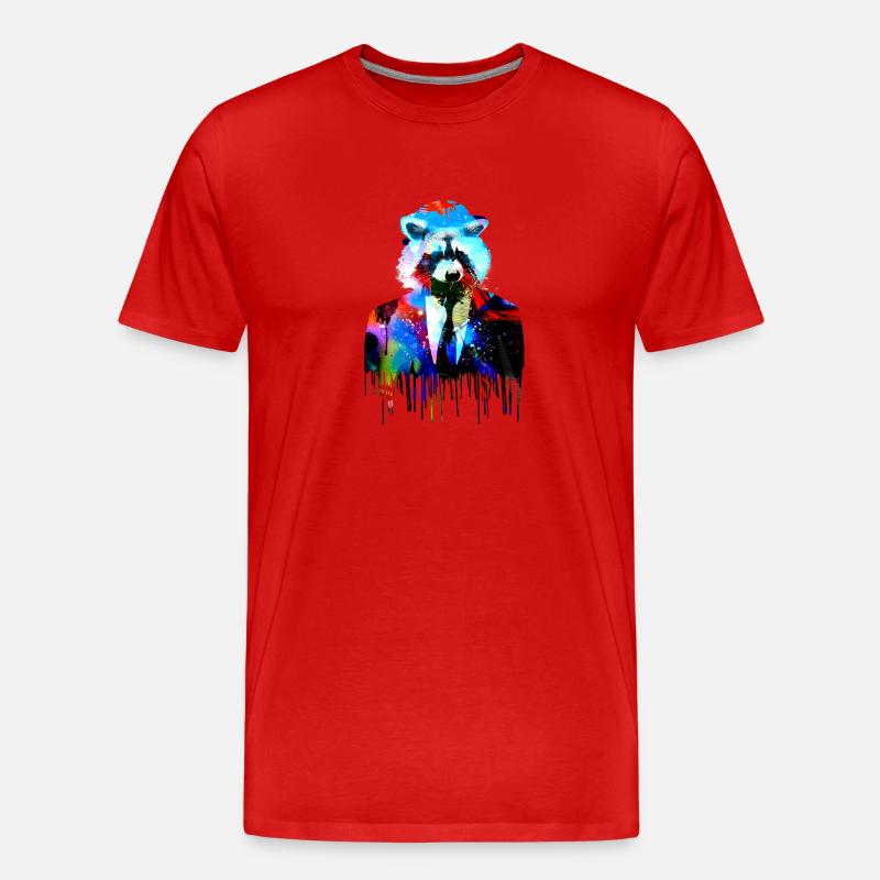 waschbärwaschbär,bär,graffiti,malerei,anzug - Männer Premium Bio T-Shirt - Rot
