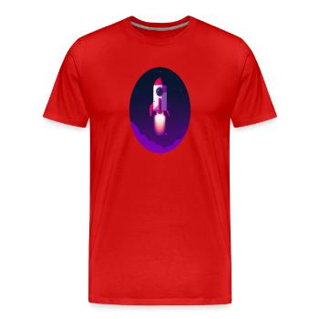 Fusée spatiale - T-shirt bio Premium Homme - rouge - Devant - Damien (186cm)