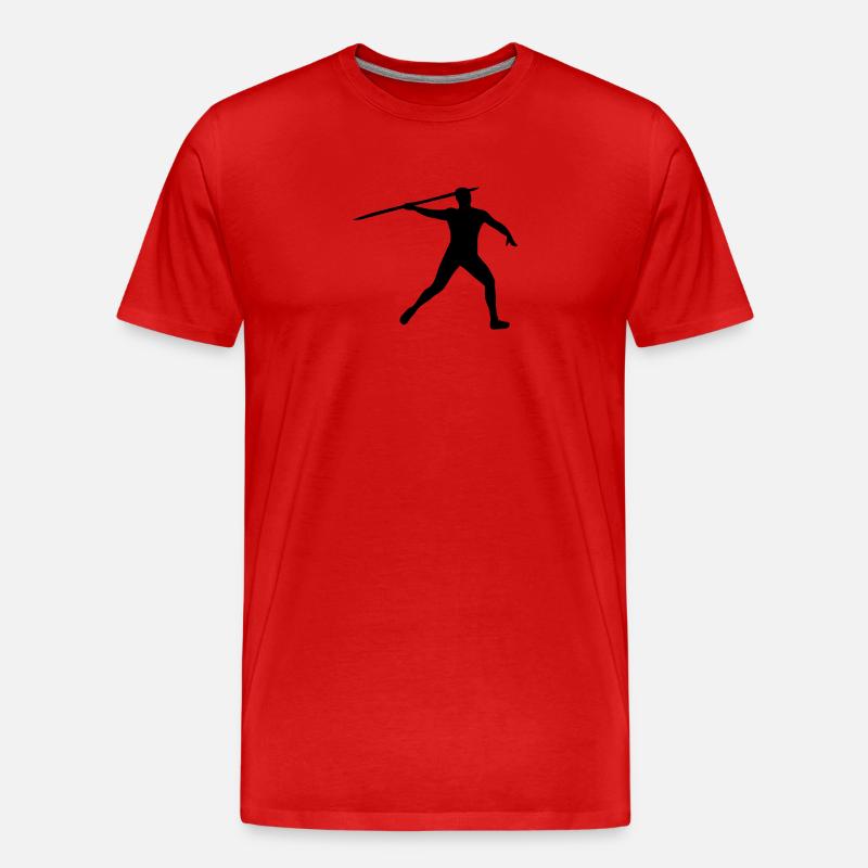 Speerwerfen - Männer Premium Bio T-Shirt - Rot